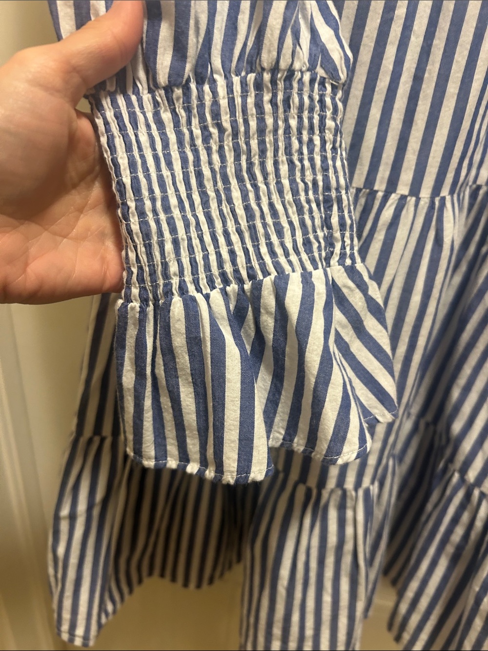 Pomander Place Blue and White Striped cotton dress - Picture 6 of 6